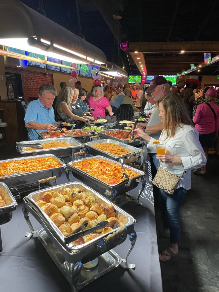 Catering buffet at a party at Twain's Tavern