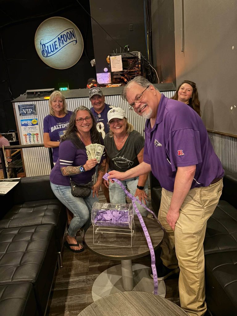 Ravens Roost #129 50/50 raffle winners at Twain's Tavern