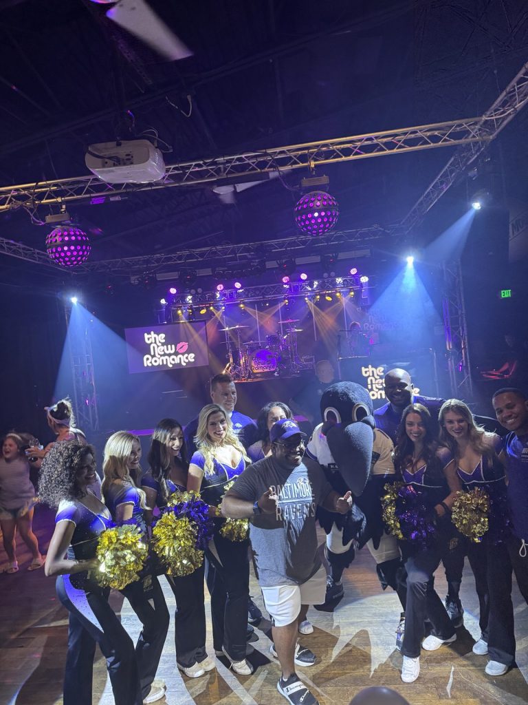 A stage show with cheerleaders at Twain's Tavern